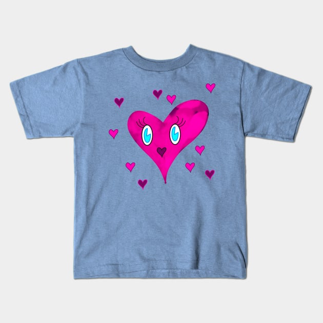 Herzchen the little pink heart Kids T-Shirt by chowlet